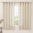 LAMIT Linen Curtains 63 inch Length for Living Room, Flax Textured Light Filtering Boho Semi Sheer Window Textured Modern Drapes with Bronze Grommet for Bedroom, 2 Panels Set, 60 x 63 Inch, Linen by CozyNest Decor