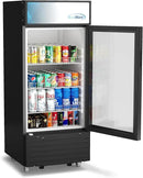 KoolMore KM-MDR-1D-6C 6 Cu. Ft. Commercial One Glass Door Display Upright Beverage Refrigerator Cooler Merchandiser-22.8 in. x 21.4 in. x 52.7 in. [Black] by CozyNest Decor
