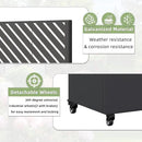Casaphoria Metal Raised Garden Bed with Trellis and Wheels, 72"x47"x16" Planter Box for Climbing Plants, Vegetables & Vines, Features Drainage Holes and Privacy Screen, Black(Parallel&Louvered) by GreenHaven Gardens