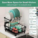 MOUKABAL Dish Drying Rack, 2 Tier Dish Rack, Large Dish Racks for Kitchen Counter, Dish Drainer with Removable Utensil Holder, Drainboard (Black) by CozyNest Decor