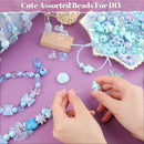 Assorted 170-230PCS Blue Acrylic Beads for Bracelet Making, Flower Bow Butterfly Candy GummyBear Aesthetic Bracelet Charms,Cute Beads for Jewelry Making DIY Necklace Keychain Phone Charm by TinyTreasures Baby Boutique