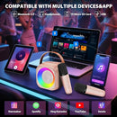 Mini Karaoke Machine for Kids Adults, Portable Bluetooth Speaker with 2 Wireless Microphones, Microphone and Speaker Set with Disco Light for Home Party Christmas Birthday Gift for Girls Boys by TinyTreasures Baby Boutique