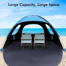 WhiteFang Beach Tent Anti-UV Portable Sun Shade Shelter for 3/4/6/8 Person, Extendable Floor with 3 Ventilating Mesh Windows Plus Carrying Bag, Stakes and Guy Lines by TinyTreasures Baby Boutique