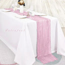 Light Pink Cheesecloth Table Runner 6 Pack 10FT Rustic Gauze Fabric Cheese Cloth Table Runner for Wedding 20 x 120 Inch Long Bridal Baby Shower Table Decorations Boho Sheer Birthday Party Table Decor by CozyNest Decor