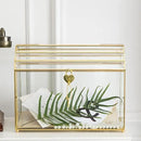 Wedding Card Box with Slot, 12.2'' Large Glass Card Boxes for Reception, Gold Card Holder, Clear Decorative Storage Box with Lock for Baby Shower, Birthday Party, Christmas, Bridal Shower by CozyNest Decor