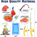 CozyBomB™ Magnetic Fishing Toys Game Set for Kids | Water Table Bathtub Kiddie Pool Party & Pole Rod Net, Plastic Floating Fish Toddler Color Ocean Sea Animals Birthday Age 3 4 5 6 Year by TinyTreasures Baby Boutique