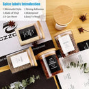 12 Pcs Glass Spice Jars With 296 Spice Labels Preprinted of White and Black Color- 6oz Thicken(2.4mm) Spice Containers With Bamboo Airtight Lids - Empty Small Herb Seasoning Jars by CozyNest Decor