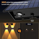 Solar Fence Lights,6Pack Solar Lights Outdoor Warm White + RGB Up & Down Waterproof 100 Lumens Dusk to Dawn for Wall/Backyard/Pool/Railing/Patio/Porch/Step by GreenHaven Gardens