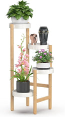 Wisuce Bamboo Plant Stands Indoor, 4 Tier Tall Corner Plant Stand Holder & Plant Display Rack for Outdoor Garden Indoor Home (4 Tier -2) by GreenHaven Gardens