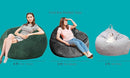 Bean Bag Chairs with Faux Rabbit Fur Cover, 4 ft Giant Memory Foam Bean Bag Chairs for Adults/Teens with Filling,Ultra Soft Faux Fur Fabric, Round Fluffy Sofa for Living Room Bedroom College Dorm by TinyTreasures Baby Boutique