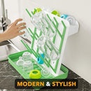 SpaceAid Baby Bottle Drying Rack with 20 Hooks, Space Saving Kitchen Bottles Rack Dryer, Vertical Baby Bottle Holder Organizer for Countertop Storage Accessories (White and Green) by TinyTreasures Baby Boutique