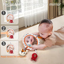 TUMAMA Car Seat Toys 3 6 9 12 Months, Plush Animal Rattle Mirror Soft Crinkle Book Baby Enlightenment Toy Set, Newborn Crib Stroller Play Gym Hanging Toys by TinyTreasures Baby Boutique