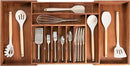 Premium Silverware, Flatware and Utensil Organizer for Kitchen Drawers, Food-Safe Contract Grade, Expandable from 18 to 33 In, Natural Acacia by CozyNest Decor