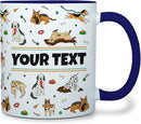 Personalized Mug for Kids - Dogs - Custom Name/Text, Ceramic Hot Chocolate/Cocoa/Coffee Cup for Boys/Girls, Birthday/Christmas/Holiday Gift - 11 oz, Navy Blue Handle by TinyTreasures Baby Boutique