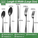 40 Pcs Black Silverware Set for 8 with Water Cube Handle design, Food Grade Stainless Steel Flatware Set, Eating Utensils Sets Include Fork/Knife/Spoon, Reusable Cutlery Set, Dishwasher Safe by CozyNest Decor