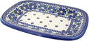 Blue Rose Polish Pottery Spring Blossom Small Rectangular Serving Platter by CozyNest Decor