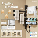 ENZE Smart Rotating Heated Towel Rack for Bathroom, Wall-Mounted Electric Towel Dryer with Swivel Bars, Smart Timer, Low Carbon Steel, IPX5, Plug-in/Hardwired, Towel Warmer with Wi-Fi App Control by TinyTreasures Baby Boutique