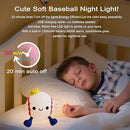 DREAMING MY DREAM Baseball Night Light,Cute Silicone Squishy Novelty LED Night Lamp, Touch Lamp with 2 Levels Dimmable 20Min Timer,for Nursery Bedroom Kids Room Boys Girls Gifts by TinyTreasures Baby Boutique
