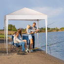 Outvita 6.5x6.5ft Pop Up Canopy Tent, Outdoor Instant Shelter Folding Canopy with 4 Side Walls and Carry Bag for Commercial Events, Party, Backyard BBQ, Camping White by GreenHaven Gardens