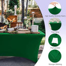 ABCCANOPY 6 FT Forest Green Spandex Table Cover Stretch Fitted Wrinkle Resistant Tablecloth Reuse for Rectangular Folding Table Patry Event Wedding Banquet Protector by CozyNest Decor