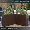 Metallic Heavy Planter for Outdoor Plants, 38Lx10Wx30H Inches Tall and Long Metal Divider Planter Box for Outside & Indoor, No Assembly Required (Espresso) by GreenHaven Gardens