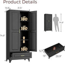 75" Kitchen Pantry Cabinet with Drawer, Metal Storage Cabinets with Doors and Adjustable Shelves, Black Tall Pantry Cabinet for Dinning Living Room, Home Office by CozyNest Decor