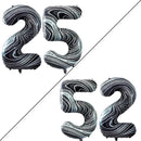 GOER Number 25 Balloons for 25th Birthday Party Decorations,42 Inch Jumbo Foil Helium 52 Balloons for 52nd Birthday Party Decoration (Marble Black) by TinyTreasures Baby Boutique