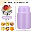 Soup Thermo for Hot Food Kids 16oz Insulated Food Jar Leakproof Thermo Lunch Container for Kids Wide-Mouth Stainless Steel Lunch Box for School with Handle Folding Spoon(3+) by TinyTreasures Baby Boutique