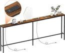 80.7'' Narrow Sofa Table with 2 Power Outlets (6 AC Outlets & 4 USB Ports), Thin Console Tables Narrow Long, Behind Couch Table Skinny for Entryway, Living Room, Hallway, Foyer, Rustic Brown by CozyNest Decor