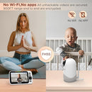 Baby Monitor with 30-Hour Battery, 5" Large Split-Screen Video Baby Monitor with Camera and Audio, 3500mAh Battery, Remote Pan/Tilt/Zoom Camera, Two-Way Talk, Night Vision, Lullabies, No WiFi by TinyTreasures Baby Boutique