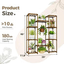 Bamworld Plant Stand Indoor Outdoor Hanging Shelf for Multiple Plants Tall Large Holder for Living Room Patio Balcony Garden (A-Cabinet-Wider) by GreenHaven Gardens