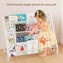 High-Transparent 4 Tier Kids Bookshelf, Sturdy Metal Large Size Book Rack Storage for Kids - Toddler Book Shelf Display for Nurasery, Kids Room, Deep Size Bookshelf Hold More Books by TinyTreasures Baby Boutique