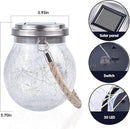 Solar Lantern Crackle Glass Ball, 2 Pack Garden Hanging Solar Lights Outdoor Waterproof Lanterns with 30 Warm White LED for Outdoor Decor Patio Yard Lawn Pathway by GreenHaven Gardens