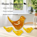 Crystal Bird Figurines, Resin Animal Statues, Miniature Decorative Gravel Birds, Home Decor (4PCS-Citrine) by CozyNest Decor