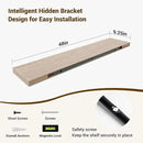 48 Inch Floating Shelves, 3D Textured Wood Grain, 48"x9.25"x1.5" Inch Deep Floating Shelves for Wall, Wooden Shelves for Bathroom, Bedroom, Living Room, Vintage White Oak by CozyNest Decor