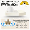 downluxe Indoor Chair Cushions for Dining Chairs, Soft and Comfortable Textured Foam Kitchen Chair Pads with Ties and Non-Slip Backing, 16" x 16" x 2", Beige, 4 Pack by CozyNest Decor