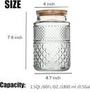 Large Glass Storage Jar, 60 FL OZ Glass Food Storage Containers with Bamboo Lid, Kitchen Containers Cereal Canisters Decorative Jar for Candy Snack Cookies Coffee Tea Nuts Airtight Glass Jars (Round) by CozyNest Decor
