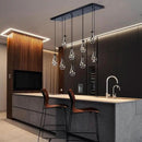 Raindrop 9-Light Chandeliers for Dining Room, Black Dining Room Lights Fixture Over Table, Teardrop Pendant Lights Kitchen Island, Adjustable Rope Hanging Lamp Ceiling for Entryway Foyer by CozyNest Decor