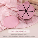 Snack Cups for Toddlers, Baby Snack Containers, Silicone Toddler Snack Cups No Spill, Food Catcher with Lid & Bucket-like Handle, BPA Free & Dishwasher Safe, 9 Ounce Rose by TinyTreasures Baby Boutique
