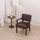 Accent Chair, PU Leather Living Room Chairs Oversized with Soft Seat and Armrests, Armchair for Bedroom, Dinning, Reading, Waiting Rooms (Leather Cherry) by CozyNest Decor
