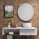 The mountain stream and lawn scenery under the sun is suitable for posting in the living room bedroom office landscape poster wall painting by CozyNest Decor