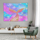 HZOHNAGO Mermaid Scales Tapestry Colorful Shiny Scales Mermaid Tail Pattern Printed Wall Tapestry Wall Hanging for Bedroom Living Room Dorm 80" W x 60" H by CozyNest Decor