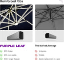 PURPLE LEAF 9 Feet Double Top Deluxe Solar Powered LED Square Patio Umbrella Offset Hanging Umbrella Outdoor Market Umbrella Garden Umbrella, Navy Blue by GreenHaven Gardens