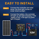 SOLPERK 100W Solar Battery Charger Solar Battery Maintainer + Upgrade 10A MPPT Charge Controller + Adjustable Mount Bracket for Car RV Boat Motorcycle，12V Waterproof Solar Panel Kit Trickle Charging by CozyNest Decor