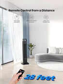 Uthfy 31 Inch Tower Fan for Bedroom, 120° Oscillating Quiet Standing Bladeless Fan With Remote, 7.5H Timer, 3 Speeds, 3 Modes, for Room, Dorm, Office, Black by CozyNest Decor