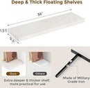 Floating Shelves 48 Inch Long, 48"W x 9"D Wall Shelf Invisible Bracket, 9 Inch Deep Floating Shelf for Wall, Rustic Wooden Shelves for Living Room, Kitchem, Bedroom, Brich Color, Set of 1 by CozyNest Decor