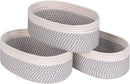 Shelf Storage Baskets for Organizing|Decorative Basket for Closet Storage|Toy Baskets&Bins|Small Woven Rope Baskets-13x8.66x5.11’’,Durable&Stylish,Oval 3 Packs Off White&Mixed Gray by TinyTreasures Baby Boutique