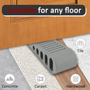 JQK Rubber Door Stopper Wedge, Grey 4 Pack Soft TPR Premium Door Stops for Bottom of Heavy Duty Door on Tile, Concrete, Carpet, Wooden Floor, DSB61-GY-P4 by TinyTreasures Baby Boutique