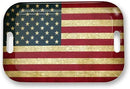 Serving Trays with Handles, 14.5 x 9.8 inch Rectangular Plastic Tray for Restaurant, Kitchen, Vintage United States of America Flag by CozyNest Decor