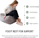 HIGOGOGO Square Stuffed Pouf Ottoman, Corduroy Poufs with Foam Chunk Filling, Furry and Fluffy Pouf Foot Stool Storage Ottoman, 25.6 X 25.6 Floor Poufs Foot Rest for Living Room, Grey by CozyNest Decor